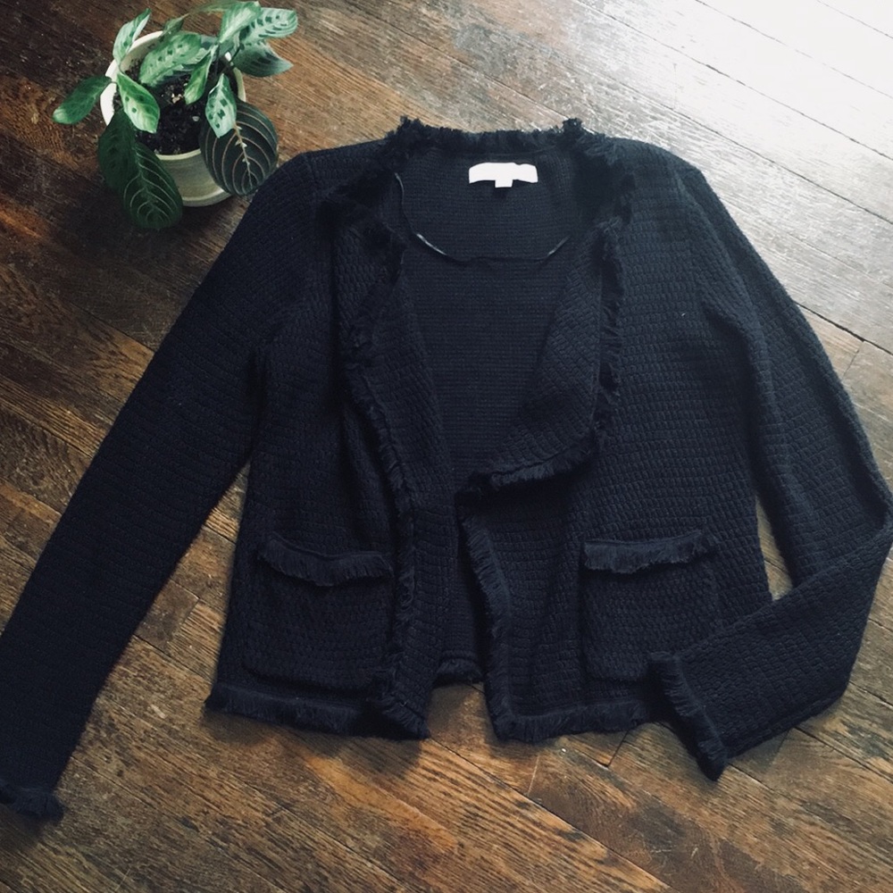 LOFT Fringe Sweater Jacket